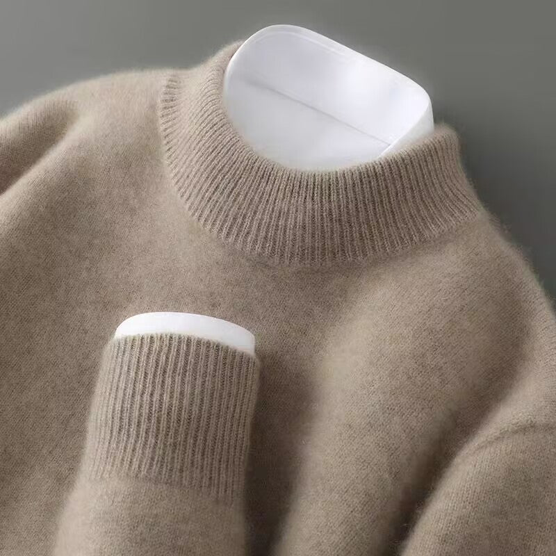 Men's Cashmere-Blend Sweater in Camel