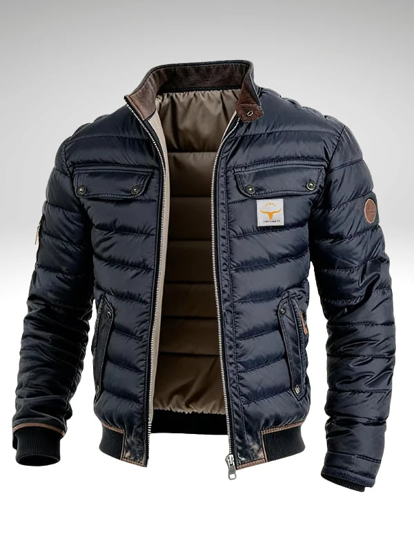 Men's Quilted Jacket in Navy Blue