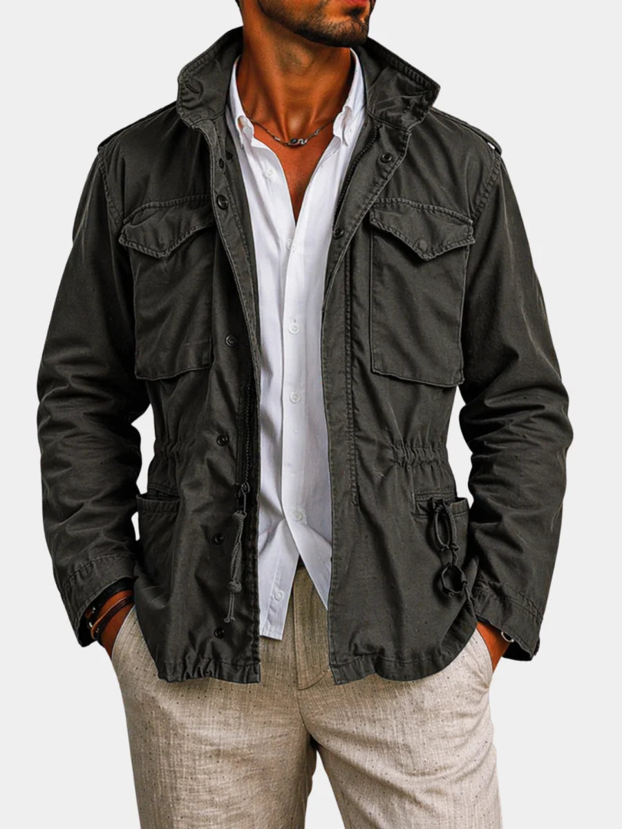 Men's Cotton Field Jacket in Black