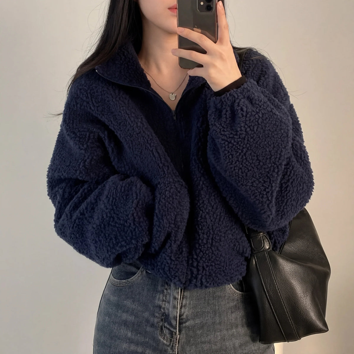Women's Sherpa Fleece Jacket in Blue