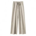 Women's Merino Wool Wide-Leg Trousers in Beige