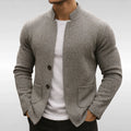 Men's Button-Front Cardigan Sweater in Gray