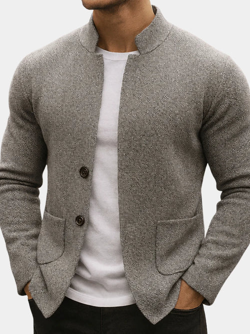 Men's Button-Front Cardigan Sweater – Detail View