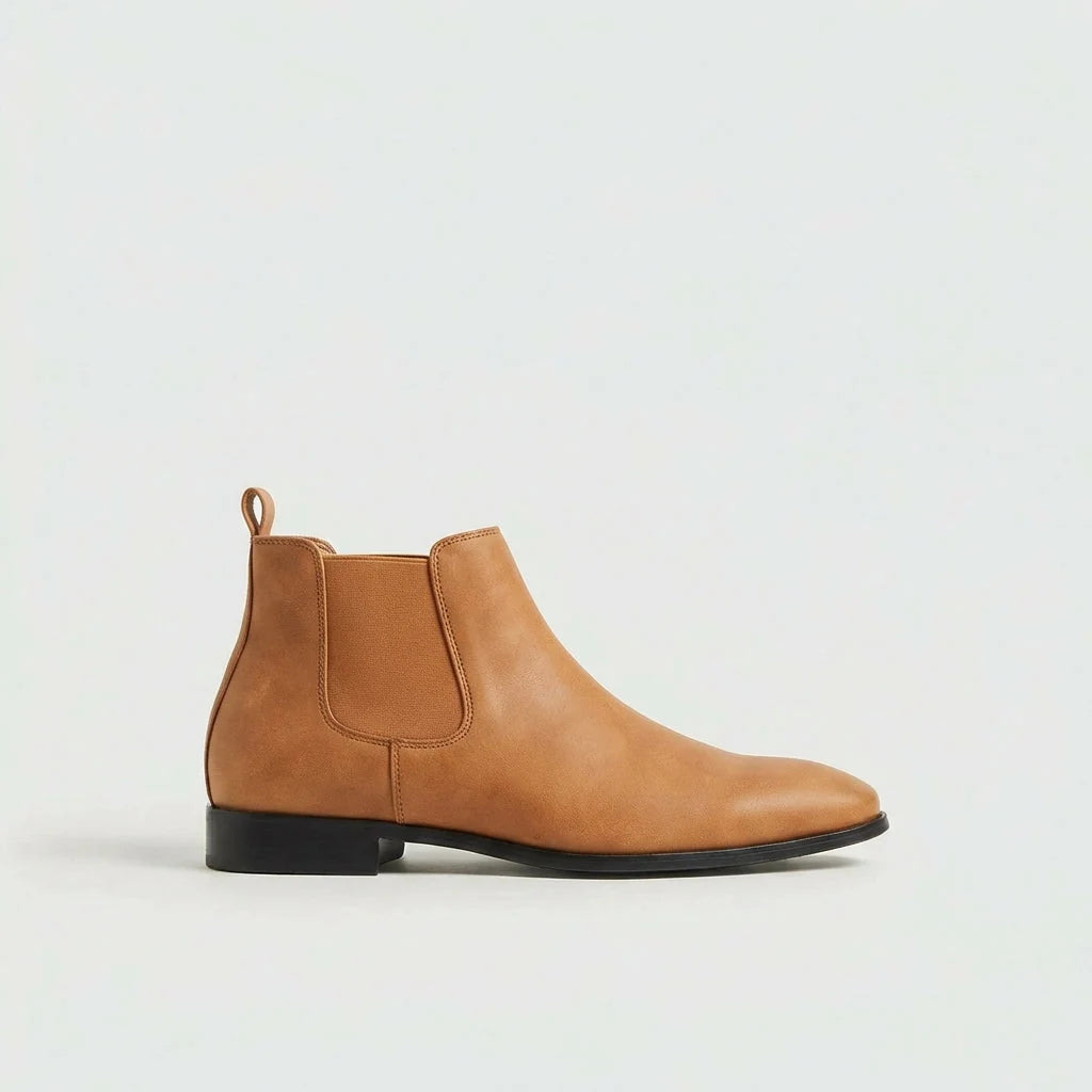 Men's Smooth Leather Chelsea Boots in Brown