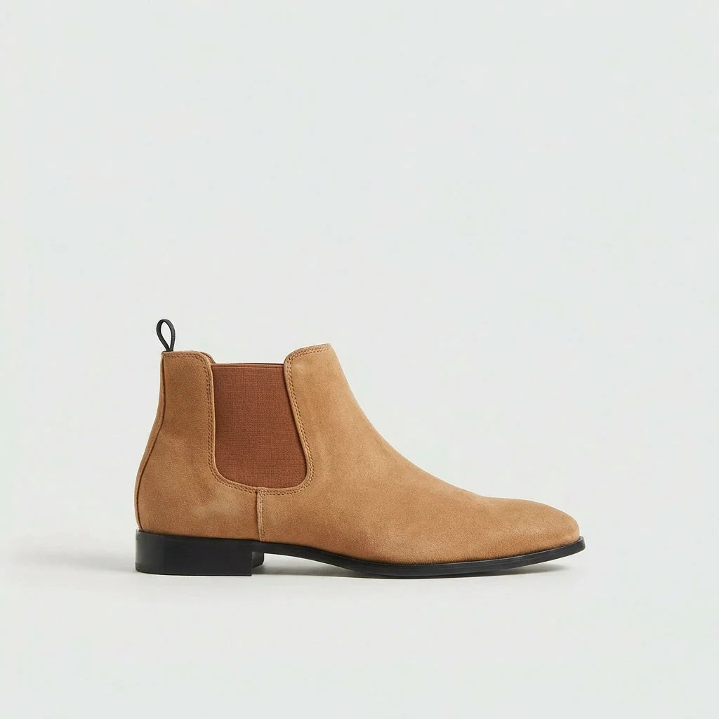 Men's Smooth Leather Chelsea Boots in Light Brown