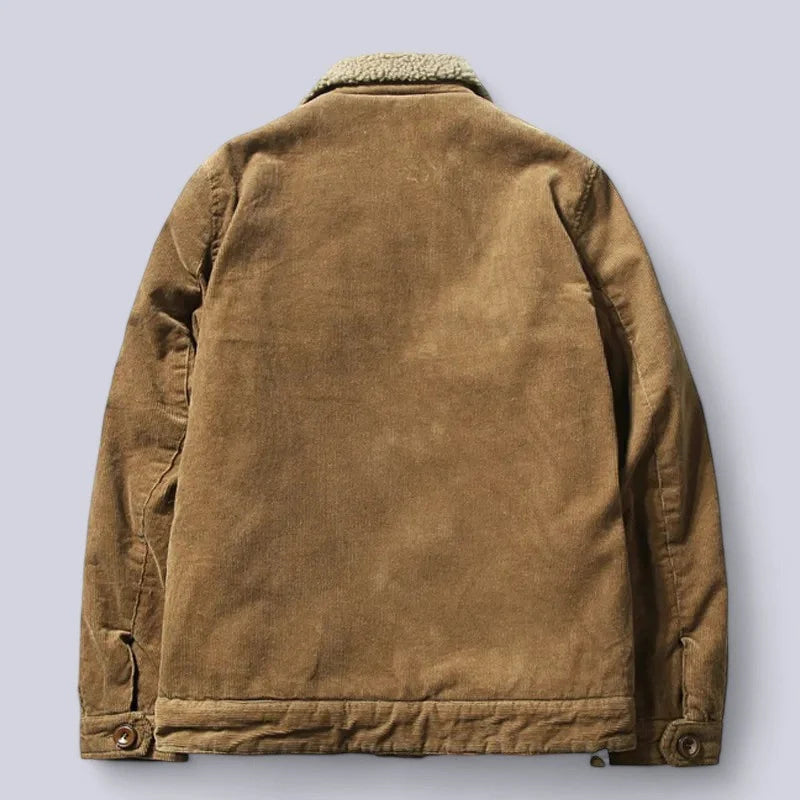 Men's Corduroy Trucker Jacket in Gray