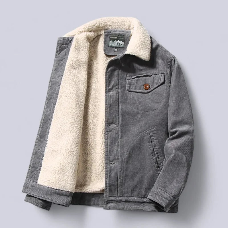 Men's Corduroy Trucker Jacket in Green