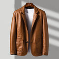 Men's Leather Blazer in Brown