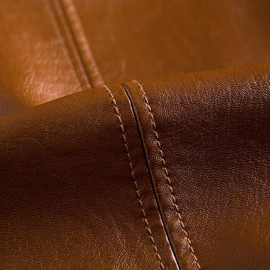 Men's Leather Blazer – Lapel Detail