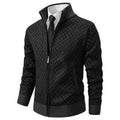 Men's Full-Zip Quilted Cardigan in Black