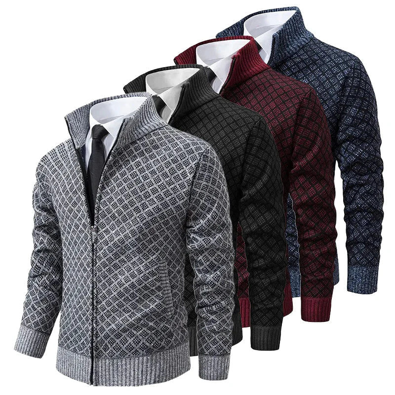 Men's Full-Zip Quilted Cardigan – Pocket Detail