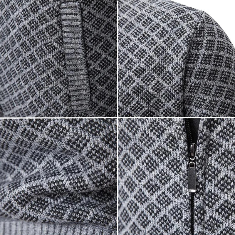 Men's Full-Zip Quilted Cardigan – Back View