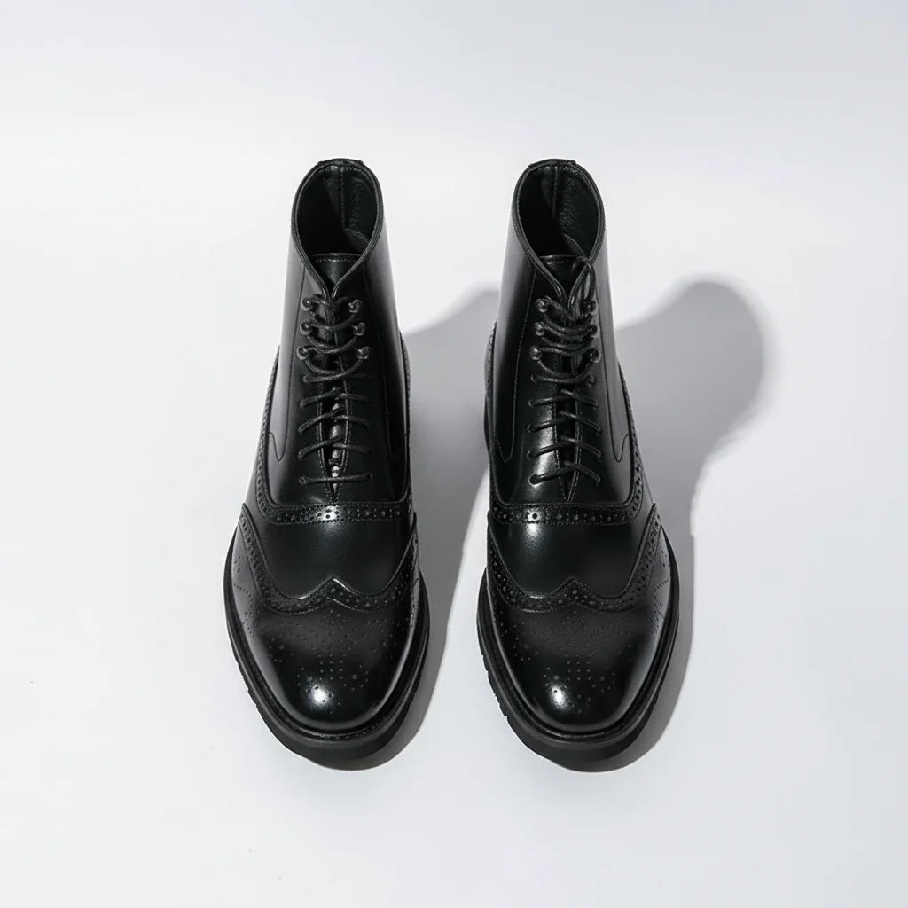 Back view of the men's wingtip brogue boots