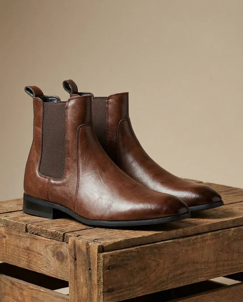 Men's Full-Grain Leather Chelsea Boots – Detail View