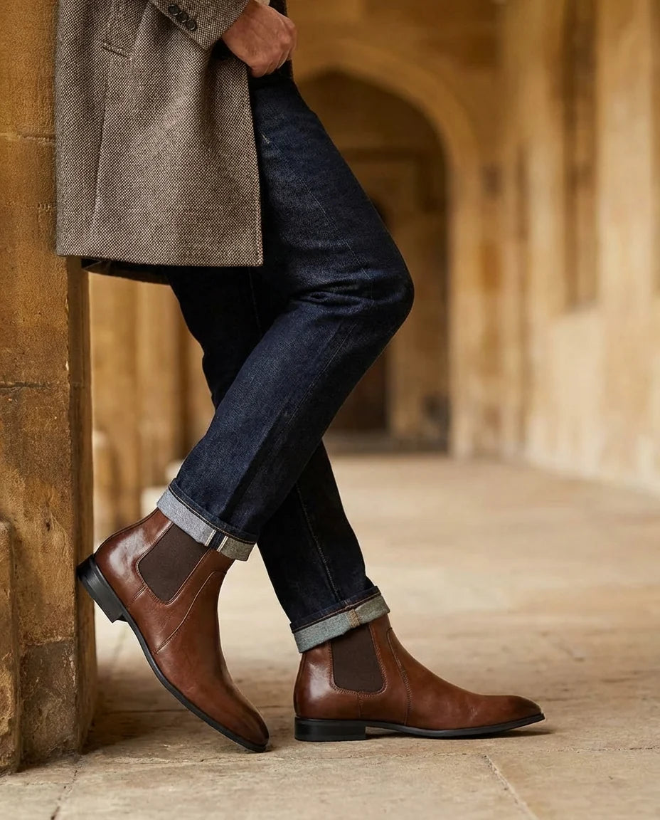 Men's Full-Grain Leather Chelsea Boots – Detail View