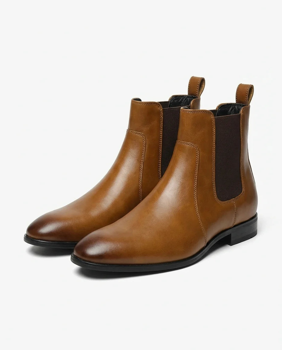 Men's Full-Grain Leather Chelsea Boots in Brown