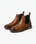 Men's Wingtip Chelsea Boots in Brown