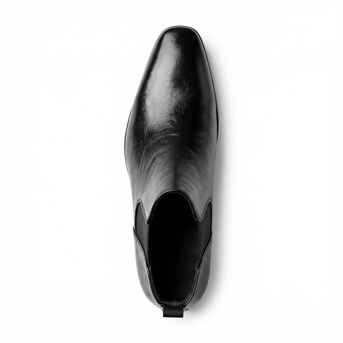 Men's burnished leather Chelsea boots, alternate angle