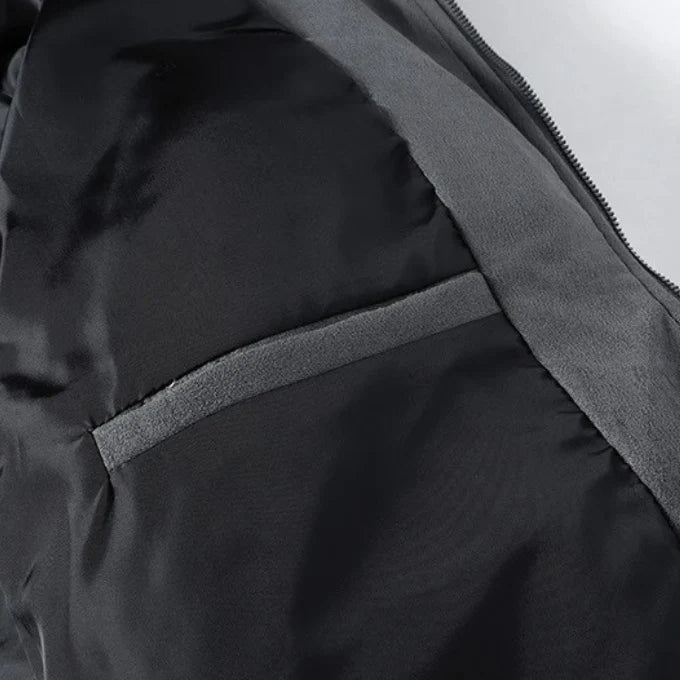 Close-up of the ribbed cuff on the oversized puffer jacket