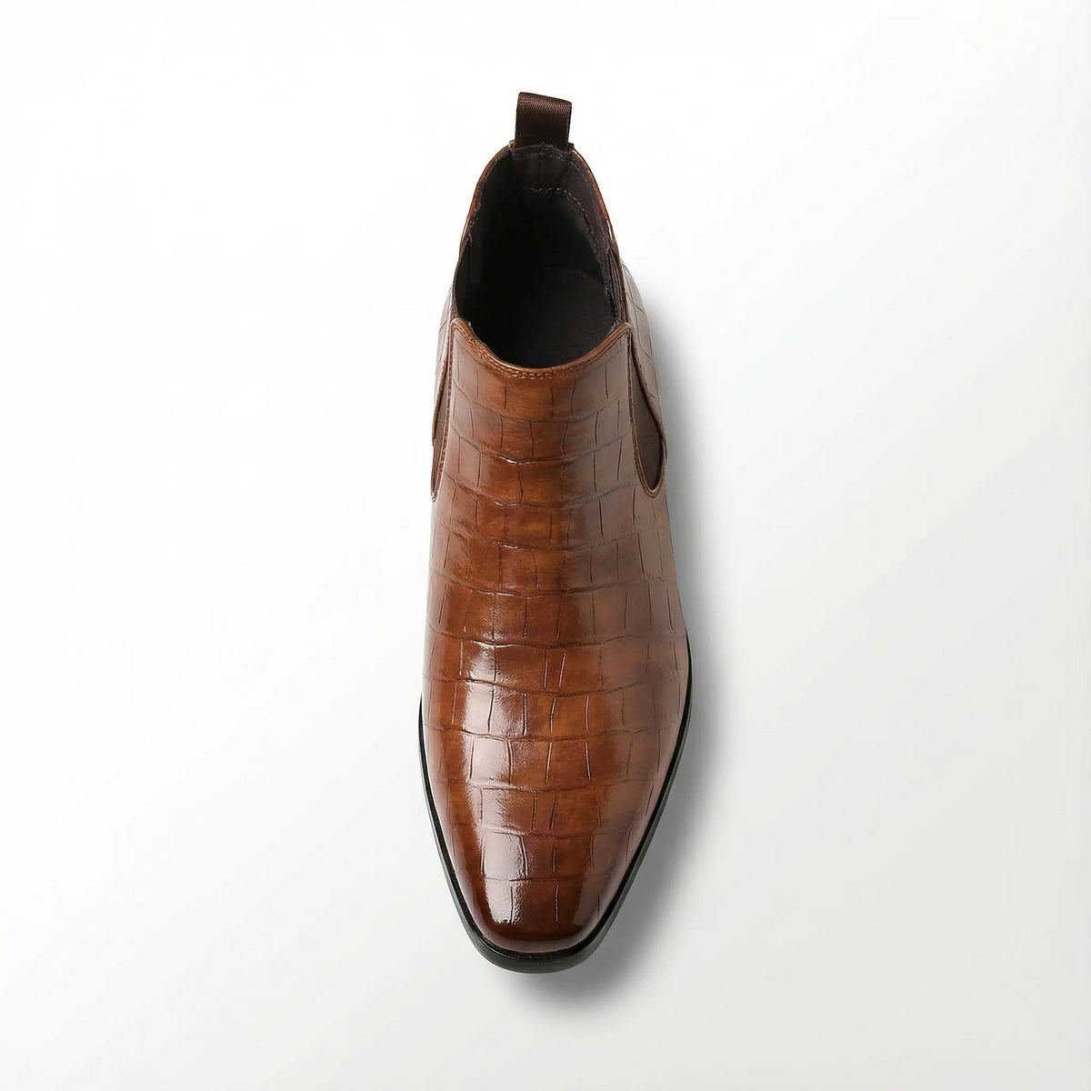 Close-up of the elastic gore on the men's Chelsea boots