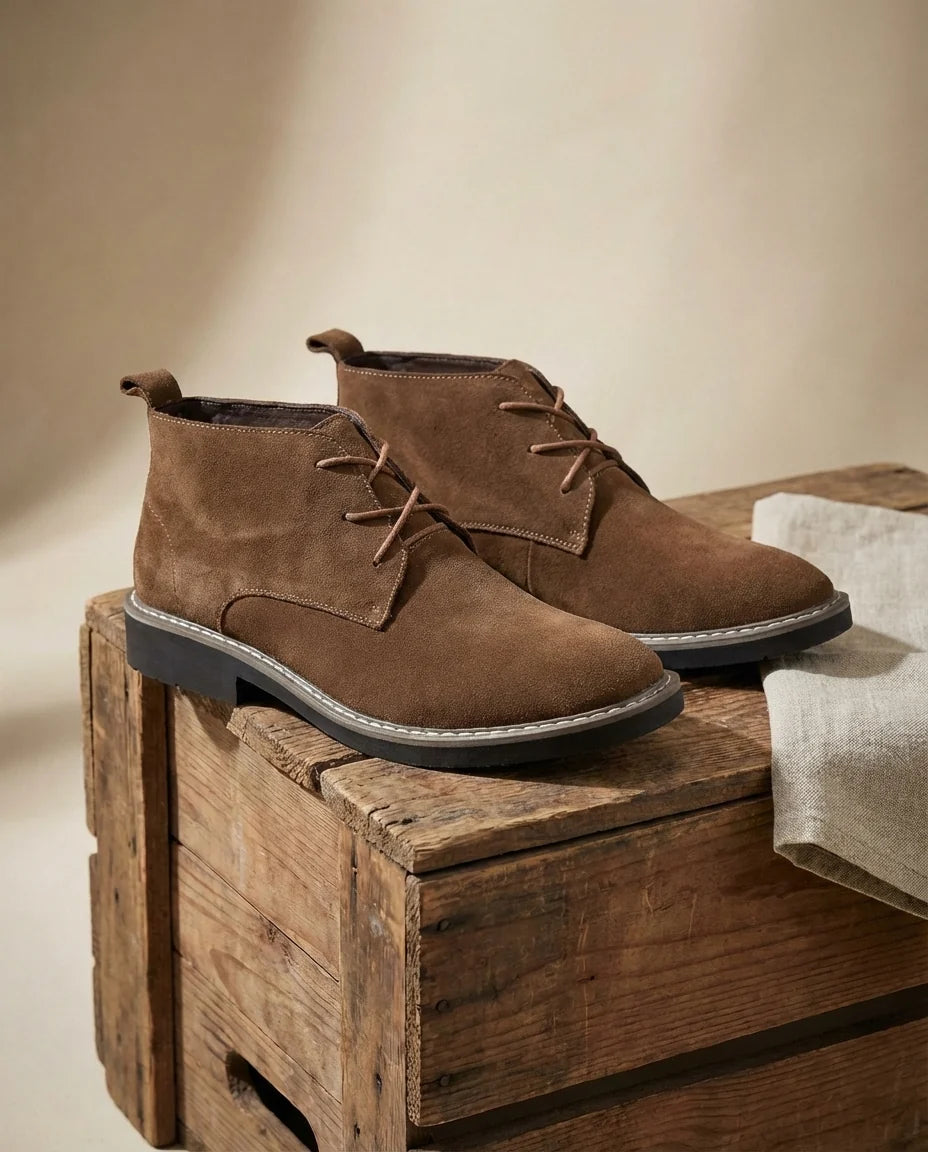 Men's Suede Chelsea Boots – Detail View
