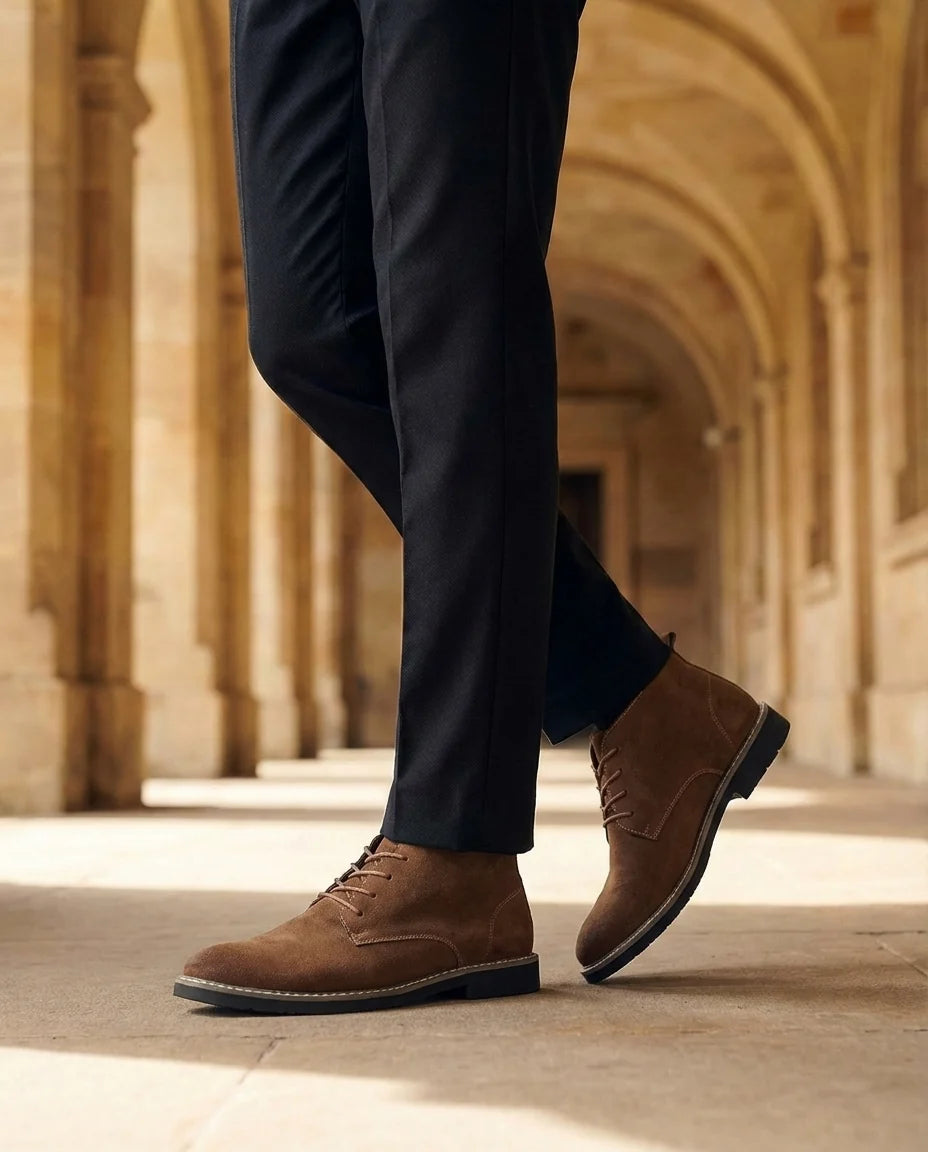 Men's Suede Chelsea Boots – Detail View