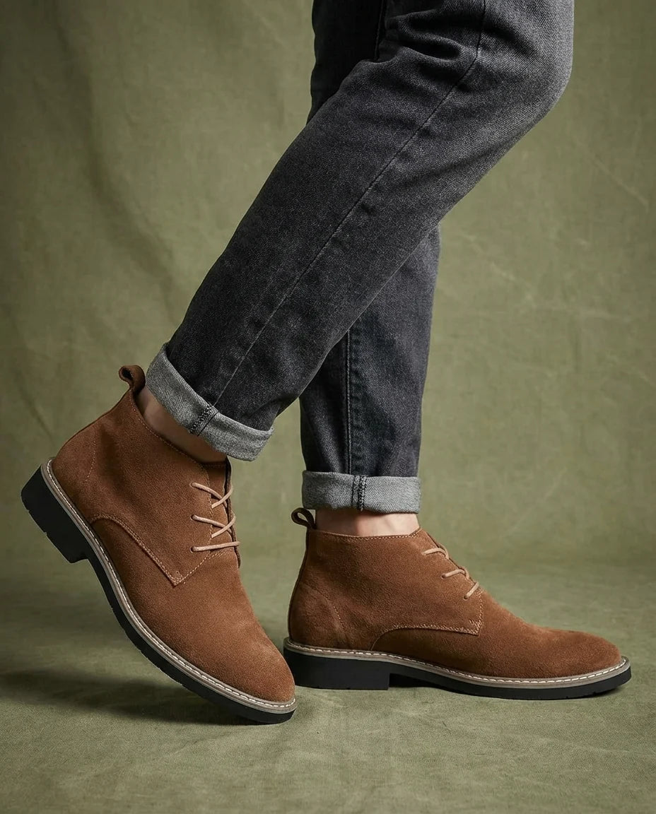 Men's Suede Chelsea Boots – Detail View