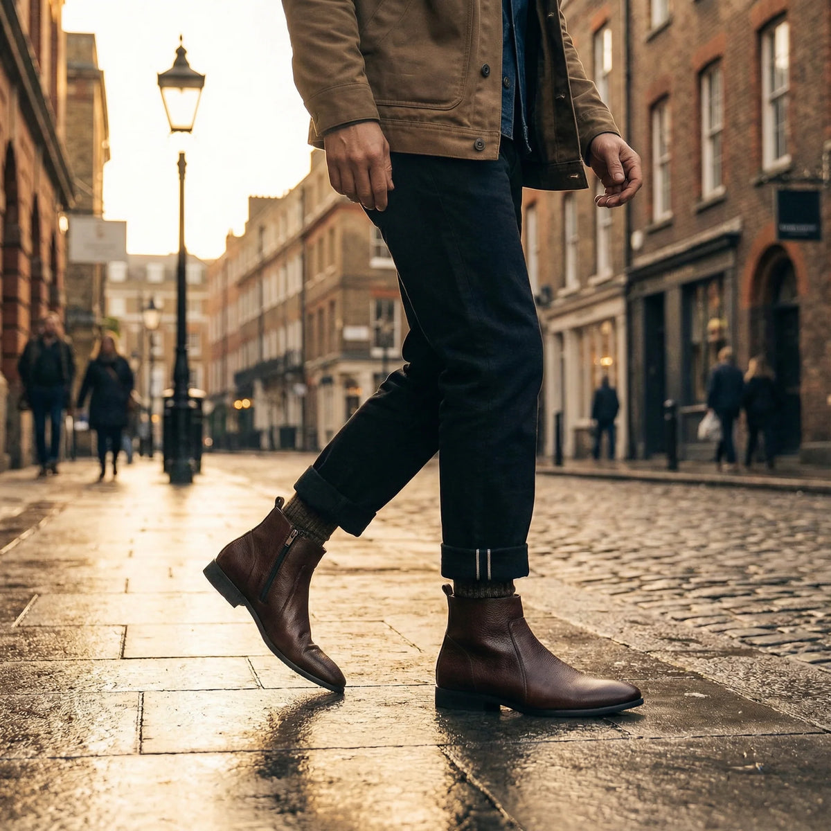 Men's Chelsea boots with almond toe