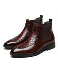 Men's Leather Chelsea Boots in Maroon