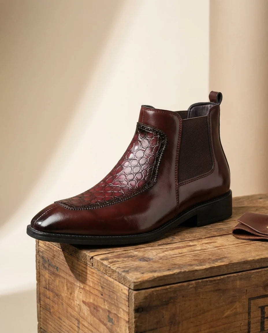Men's Leather Chelsea Boots in Black