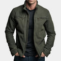 Men's Washed Canvas Trucker Jacket in Green