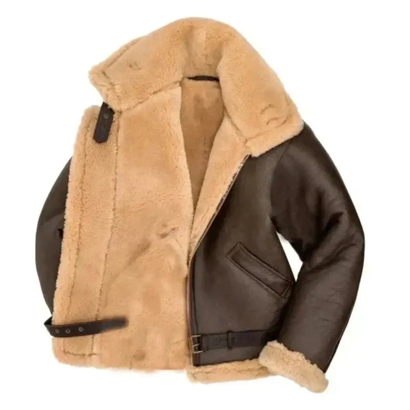 Men's Sherpa-Lined Aviator Jacket – Detail View