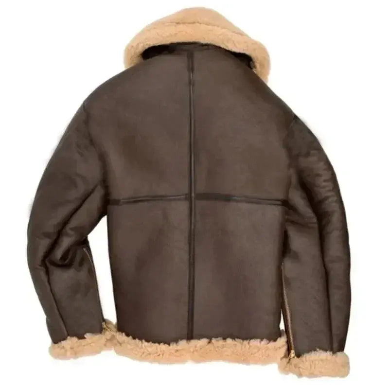 Men's Sherpa-Lined Aviator Jacket – Collar Detail