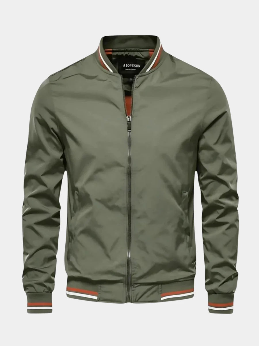 Men's Zip-Front Bomber Jacket in Navy