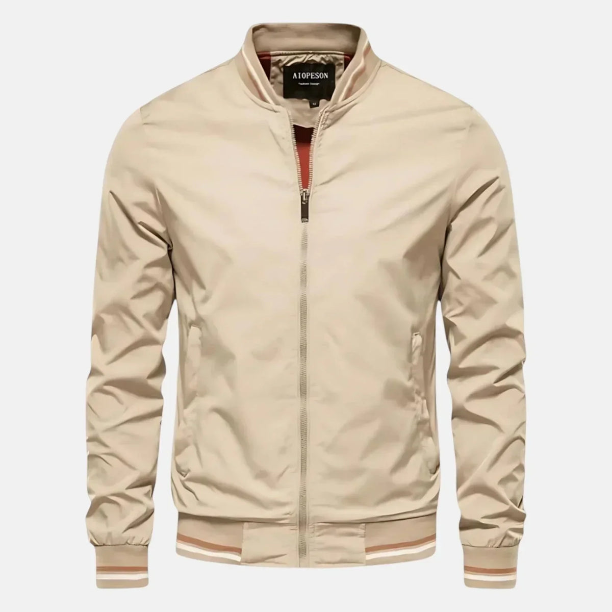 Men's Zip-Front Bomber Jacket in Gray