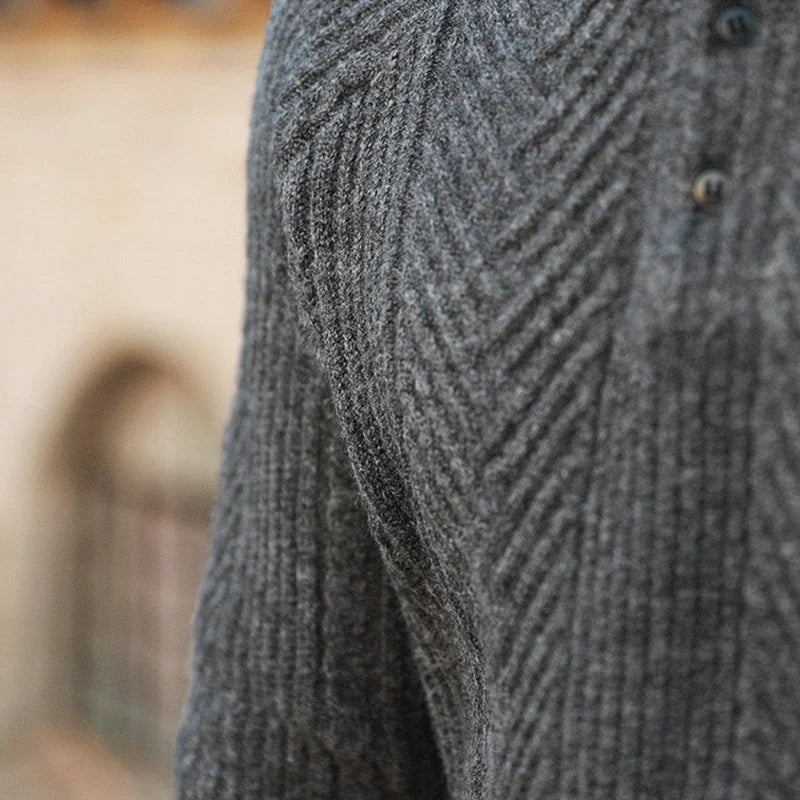 Men's Cable Knit Sweater Polo – Cuff Detail