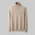 Soft-Touch Merino Wool Turtleneck Sweater in Beige