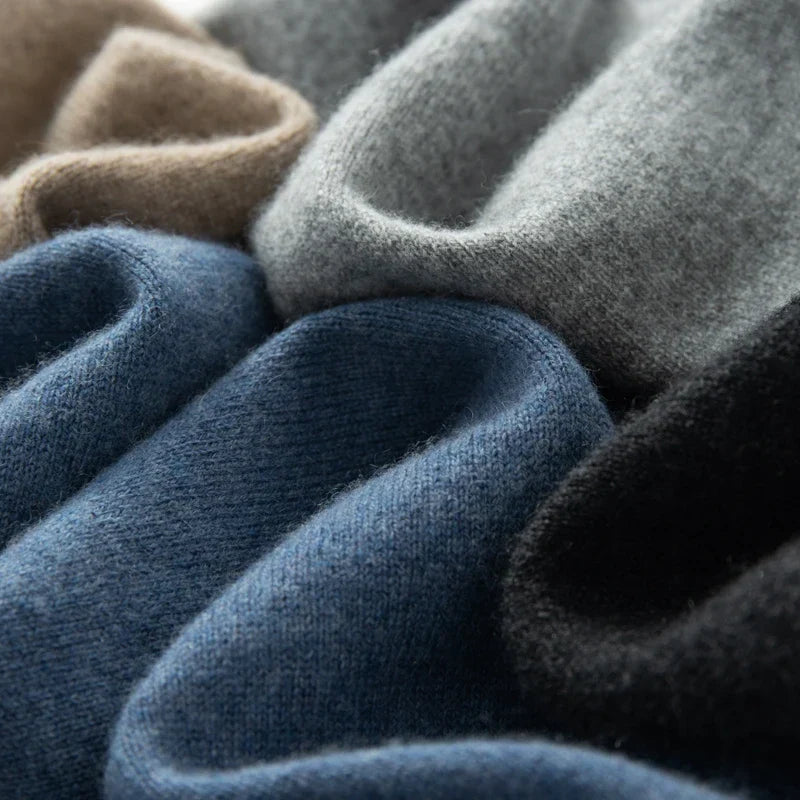 Soft-Touch Merino Wool Turtleneck Sweater – Detail View