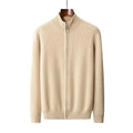 Men's Cashmere Quarter-Zip Sweater in Beige