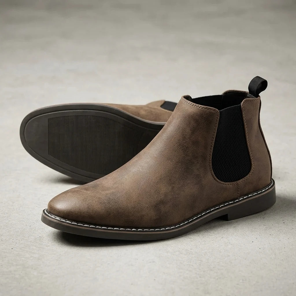 Men's Leather Chelsea Boots in Brown