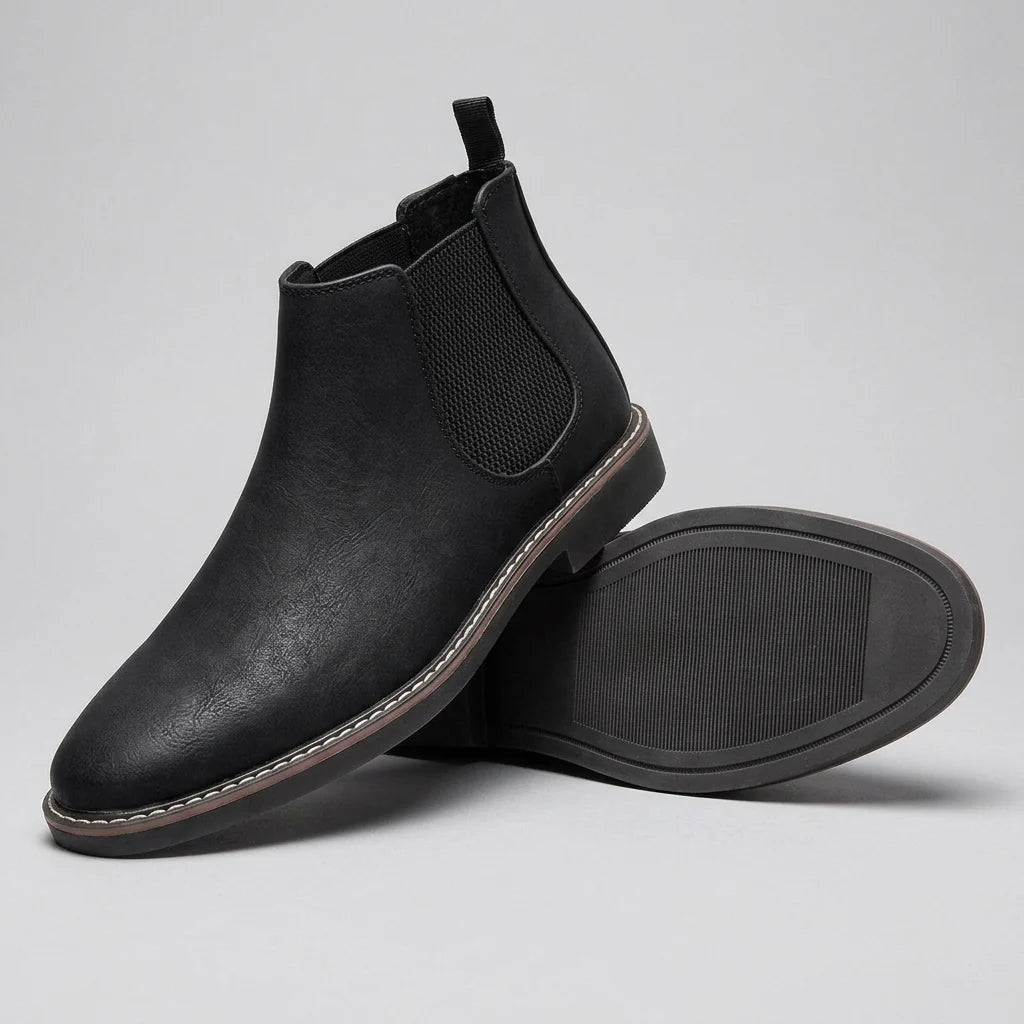 Men's Leather Chelsea Boots in Black