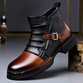 Men's Leather Ankle Boots in Cognac Brown