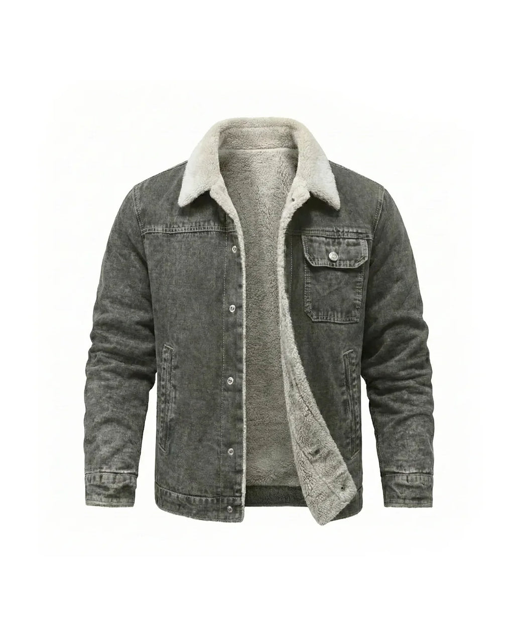 Men's Denim Trucker Jacket in Gray
