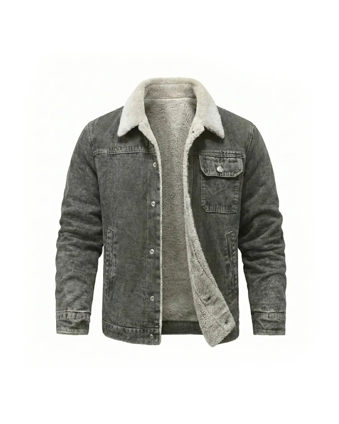 Men's Denim Trucker Jacket in Gray
