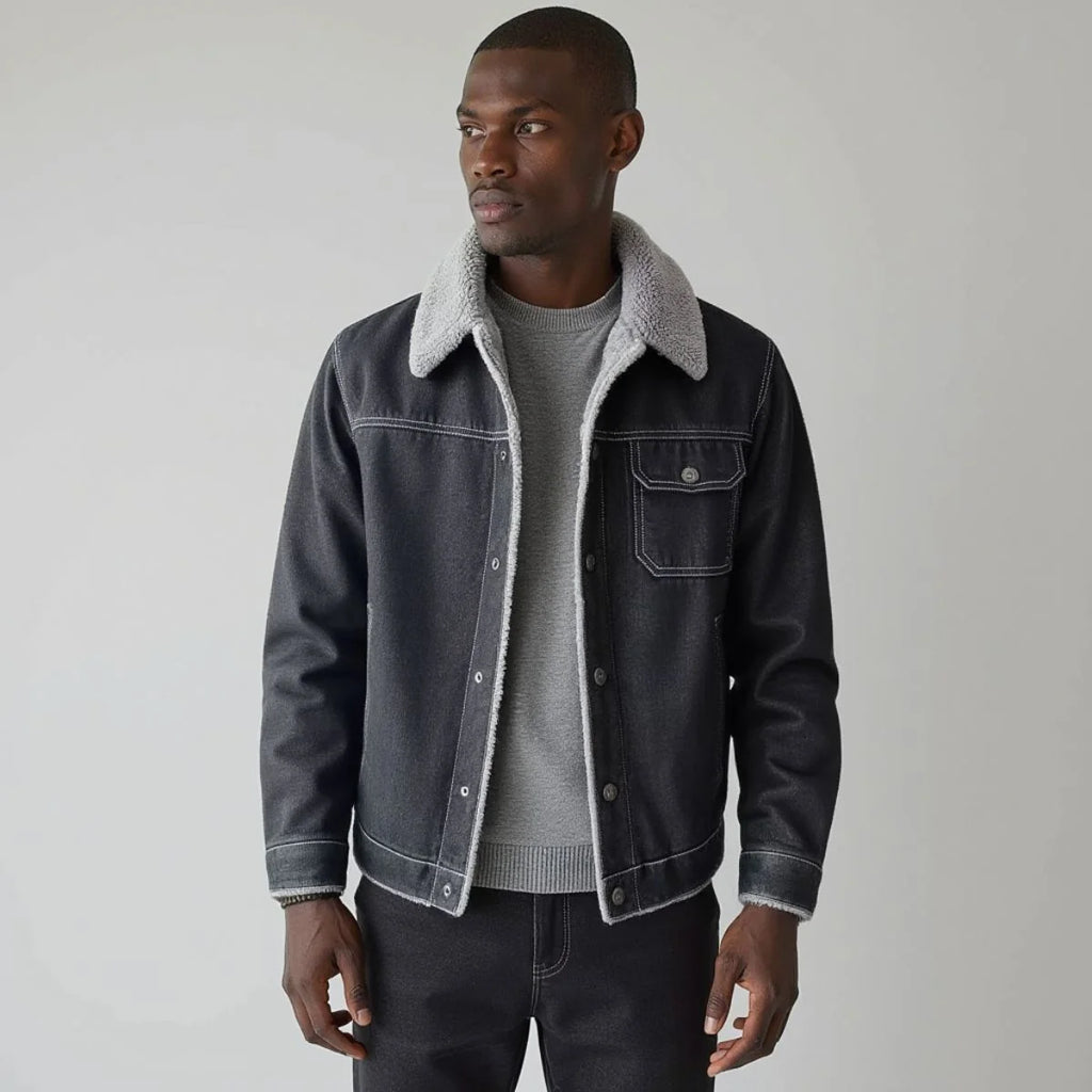 Men's Denim Trucker Jacket – Back View