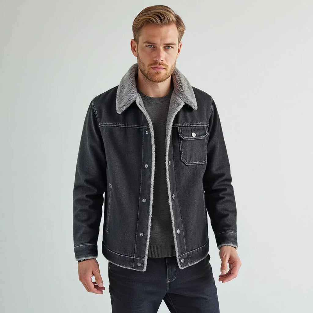 Men's Denim Trucker Jacket – Worn View